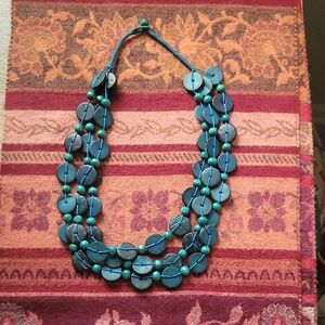Elegant Blue Beaded Necklace